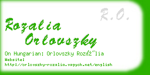 rozalia orlovszky business card